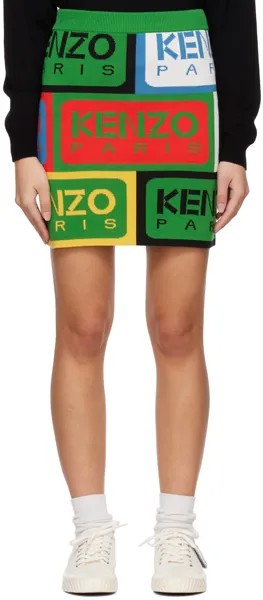 Разноцветная мини-юбка Kenzo Paris Label