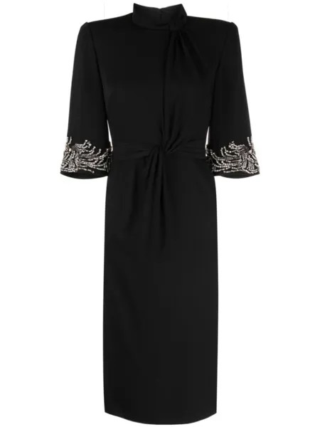 Jenny Packham платье миди Lily с кристаллами, черный