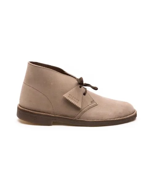 Ботинки дезерты из замши на плоской подошве Clarks, бежевый
