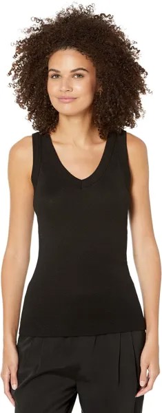Топ Michael Stars Maya V-Neck Wide Binding Tank, черный