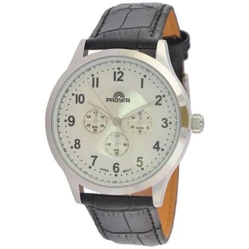Часы наручные мужские кварцевые Радуга 624-2. Классические часы на кожаном ремешке. Водозащитные.