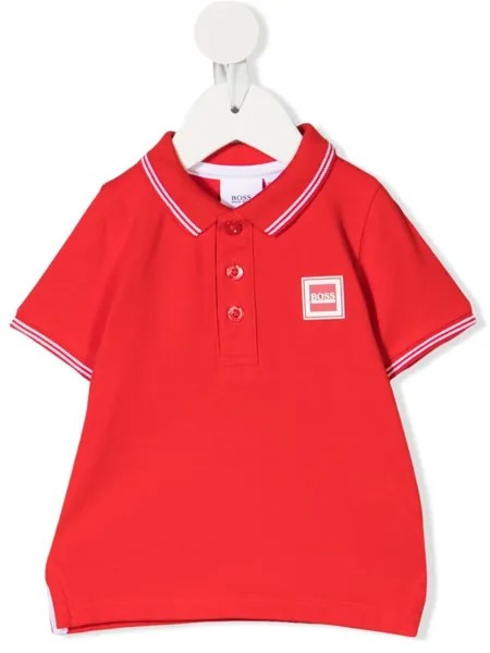 BOSS Kidswear рубашка поло с нашивкой-логотипом