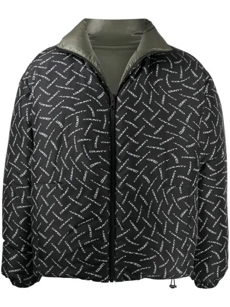 Пуховик County с логотипом Marcelo Burlon County of Milan, черный