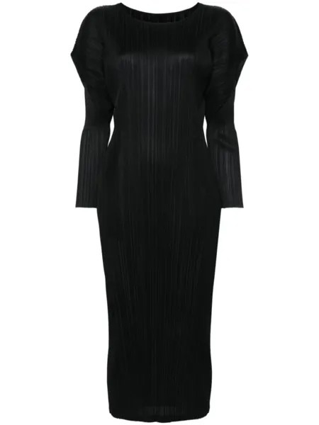 Pleats Please Issey Miyake плиссированное платье миди, черный