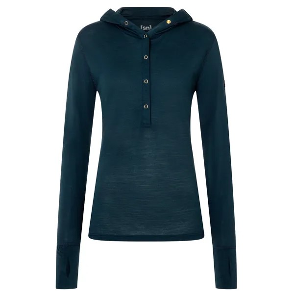 Лонгслив из мериноса Super Natural Women's Ninja Buttoned, цвет Blueberry