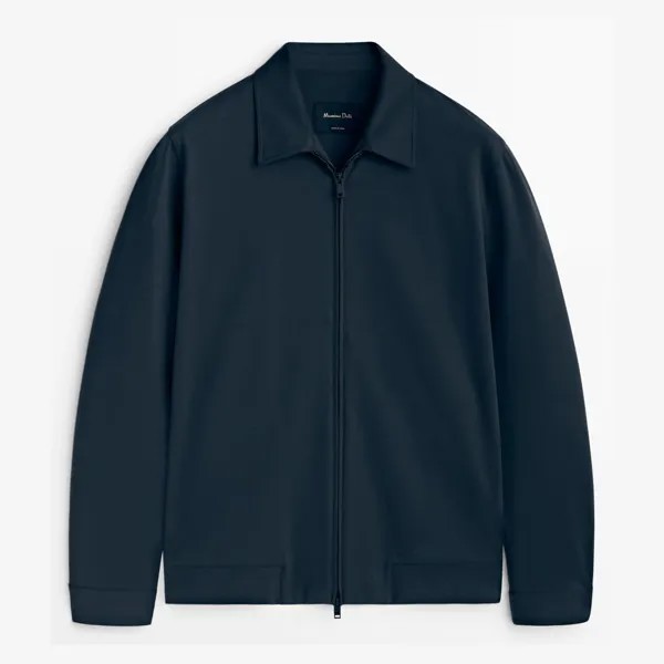 Куртка Massimo Dutti Cotton Blend Zip-up Co-ord, темно-синий