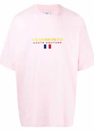 VETEMENTS футболка оверсайз с вышитым логотипом