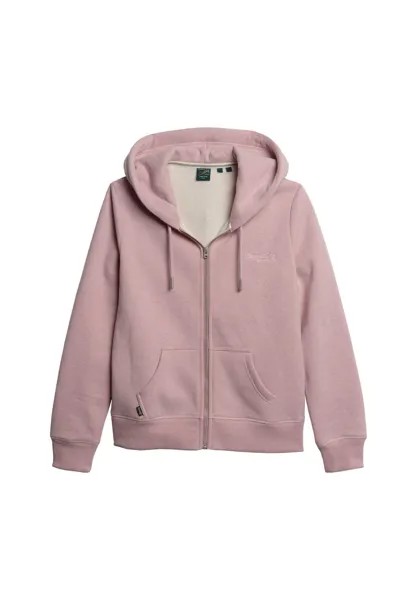 Куртка с капюшоном женская - ESSENTIAL LOGO ZIP HOODIE, толстовка, однотонная Superdry., розовый