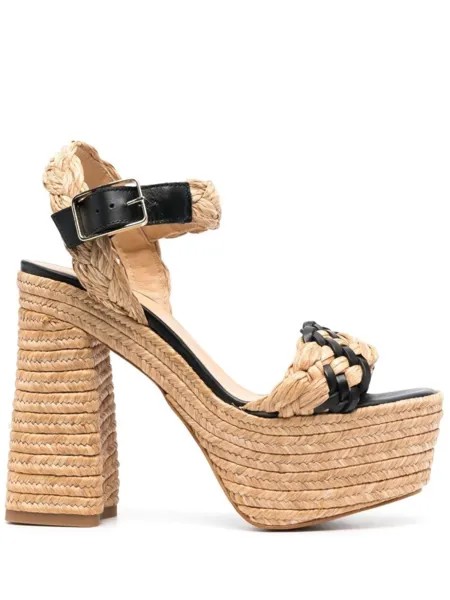 Castañer Agnes 135mm braided-strap sandals, нейтральный цвет