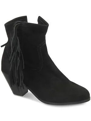 SAM EDELMAN Женские черные кожаные ботильоны Louie с кисточками и круглым носком на блочном каблуке, 9 м