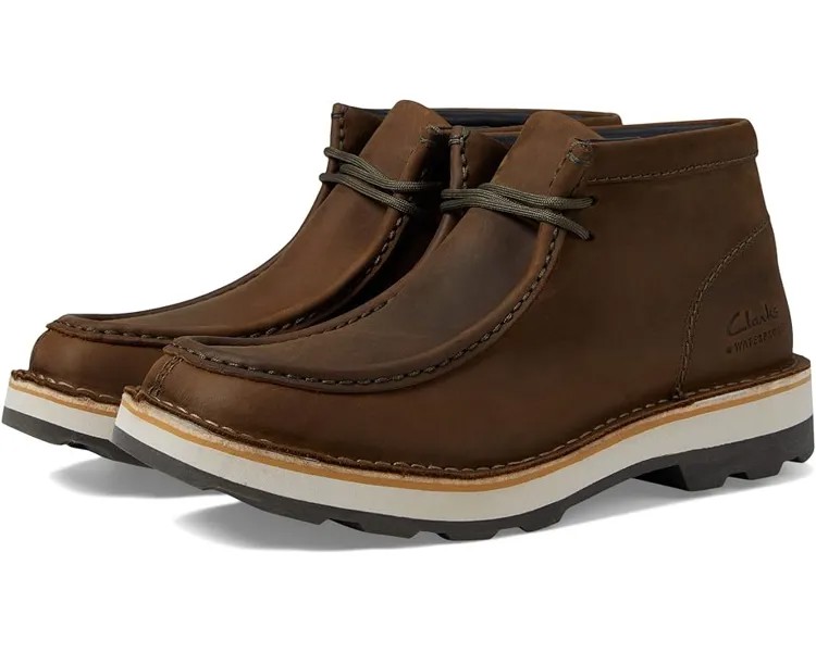 Ботинки Clarks Corston Wally Waterproof, цвет Olive Leather Waterproof