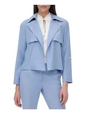 Женская синяя укороченная куртка с открытым передом DKNY Длинная рабочая куртка S Wear 16