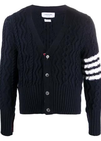 Thom Browne фактурный кардиган с полосками 4-Bar
