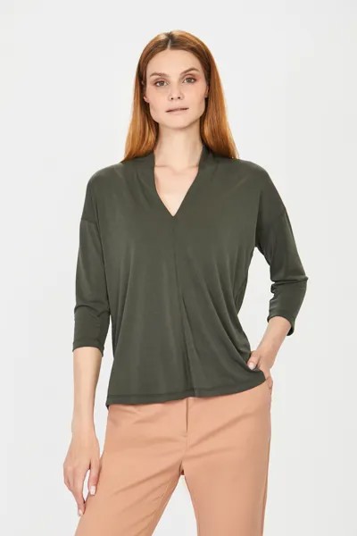 Лонгслив женский Baon B211511 хаки XL