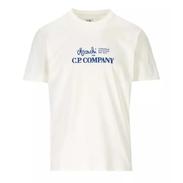 Футболка jersey 24/1 graphic off- t-shirt Cp Company, белый