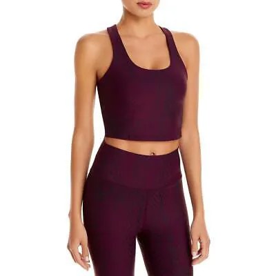 Aqua Womens Purple Printed Long Line Fitness Bra Top Athletic S BHFO 5587