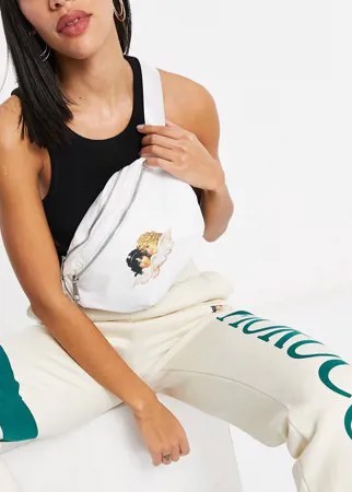 Поясная сумка кремового цвета с логотипом Fiorucci Vintage Angels-Белый