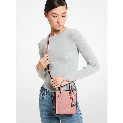 Сумка кросс-боди MICHAEL KORS, фактура зернистая, розовый