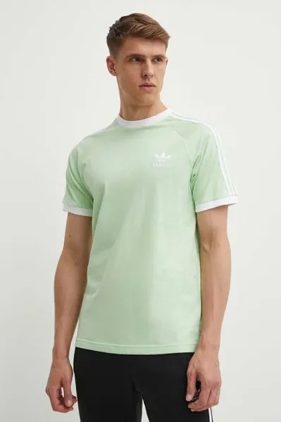 Хлопковая футболка adidas Originals, зеленый