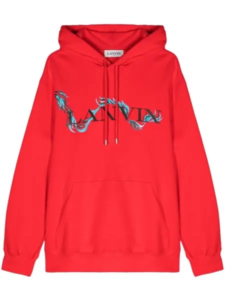 Lanvin худи с принтом, красный