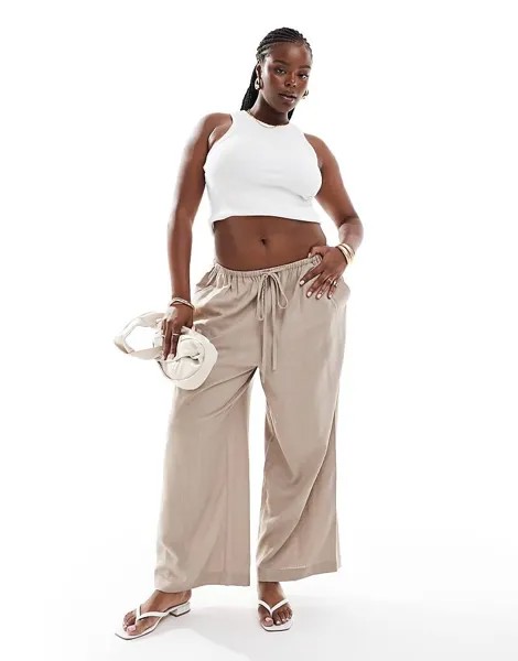 ASOS DESIGN Curve – Брюки песочного цвета без шнуровки