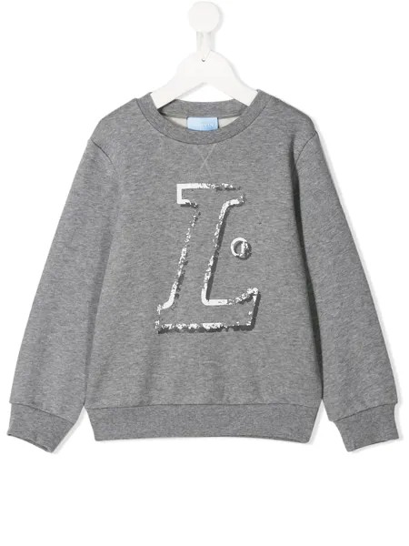 LANVIN Enfant толстовка с контрастным логотипом