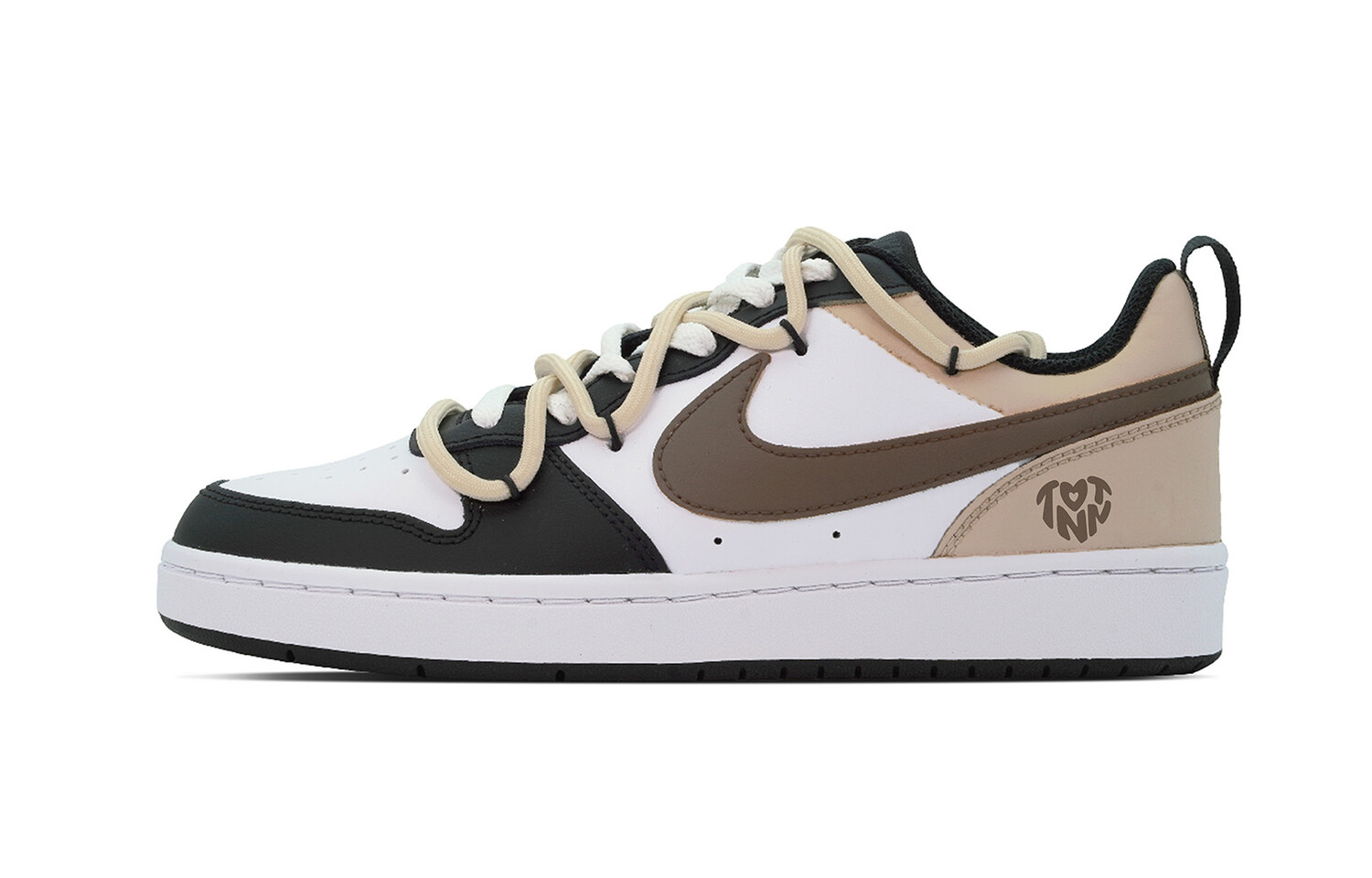 Кроссовки Nike Court Borough Skateboarding Shoes Women's Low-top Brown/Black/White, хаки