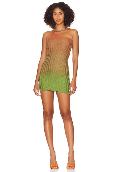 Платье мини h:ours Playa One Shoulder Asymmetrical, цвет Pink & Green Ombre