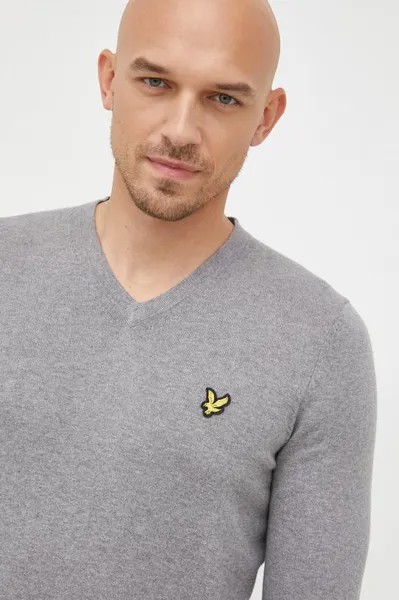 Свитер из смесовой шерсти Lyle & Scott, серый