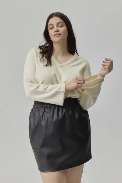 Короткая юбка Curve с эффектом кожи Vero Moda Curve, черный