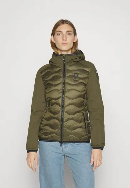 Пуховик Basic Hoodie Jacket Roll Stitching Mixed Wave Blauer, цвет dark olive