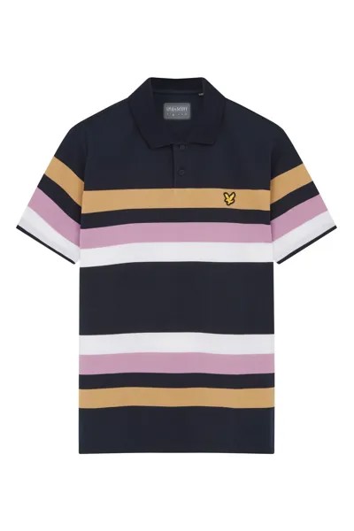 Темно-синяя рубашка-поло Golf Team в полоску Lyle & Scott, синий