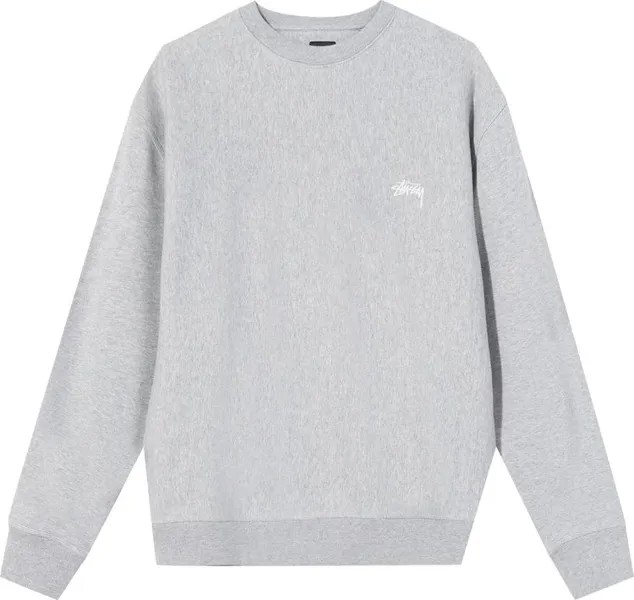 Толстовка Stussy Stock Logo Crew 'Grey Heather', серый