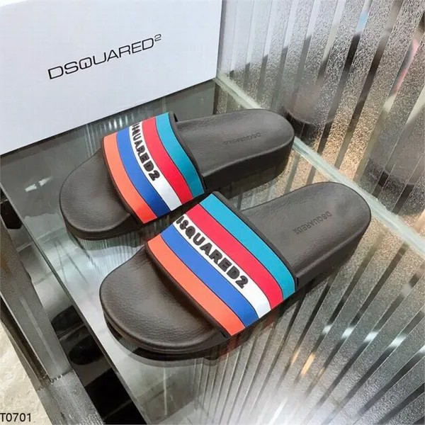 Высококачественная летняя разноцветная обувь Dsquared2, модные уличные мужские сандалии на плоской подошве, пляжная обувь