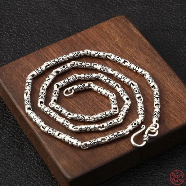 Ожерелье из серебра S925 пробы с подвеской популярная цепочка-Панама от солнца 2021 Серебряная цепочка для шеи ювелирные изделия для мужчин и женщин