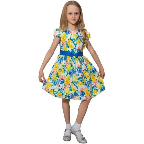 Летнее текстильное платье для девочки / Нарядное платье для детского сада