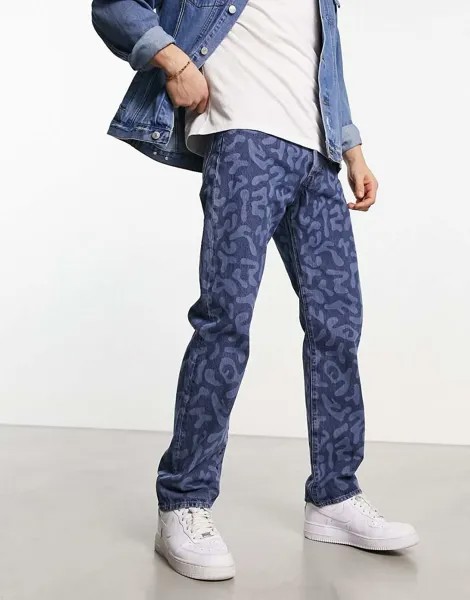 Синие джинсы Levi's Skate 501 со сплошным узором