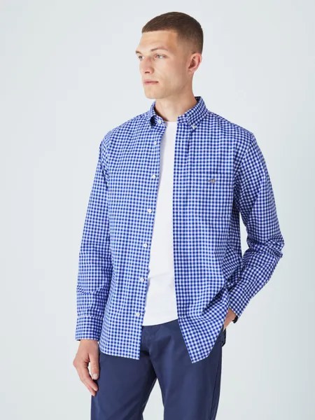 Рубашка GANT Regular Fit из поплина в клетку, 436 College Blue