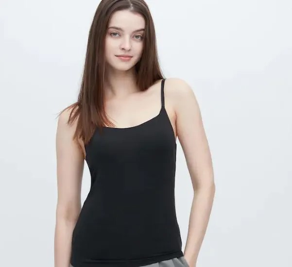 Топ на бретельках Uniqlo Airism Camisole Bra Top, черный