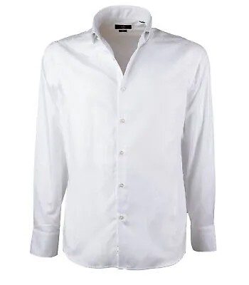 Gmf 965 белая хлопковая рубашка мужская