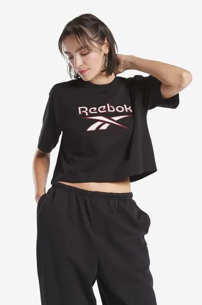 Хлопковая футболка Reebok Classic, черный