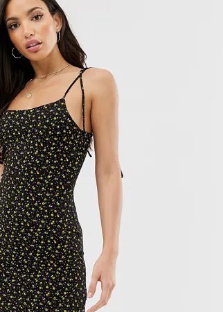 Сарафан с бретельками на завязках и мелким цветочным принтом ASOS DESIGN Tall-Мульти