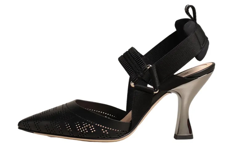 Туфли на высоком каблуке Colibri женские черные Fendi