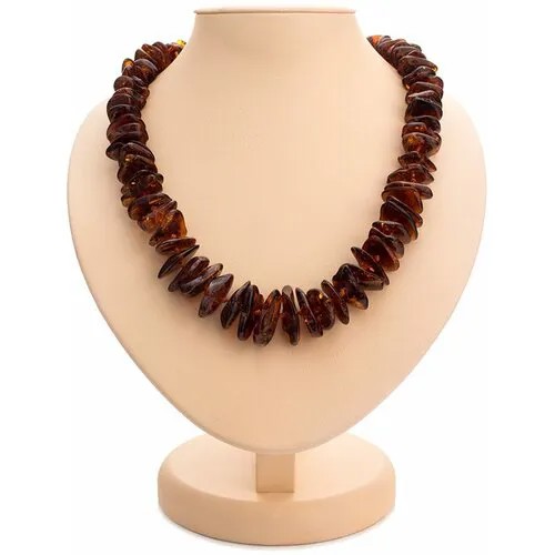 Бусы AmberHandmade, янтарь, длина 52 см, бордовый