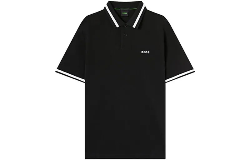 Рубашка поло мужская черная Hugo Boss, черный