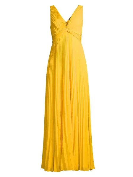Платье макси Kinsley из плиссированной ткани Ungaro, желтый