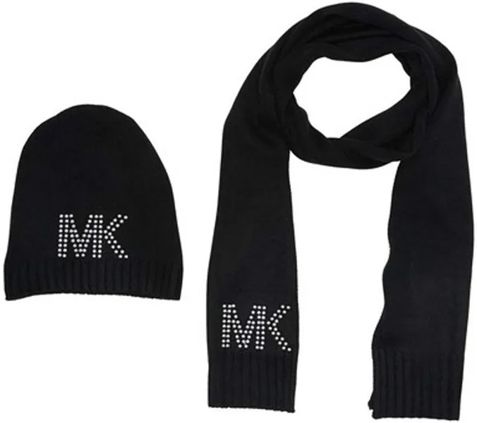 Комплект (шапка бини + шарф) женский Michael Kors 539219С черный, One Size