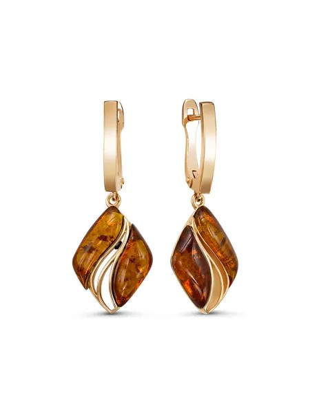 Серьги женские из серебра SamoroDki Jewelry 2201471з-К с янтарем