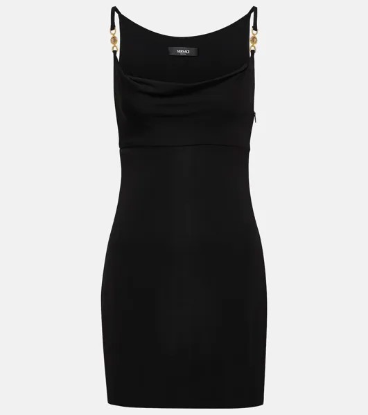 Трикотажное мини-платье medusa '95 Versace, черный