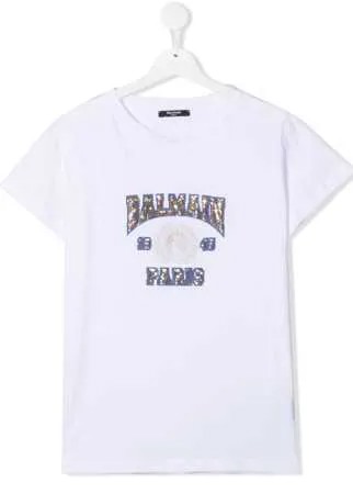 Balmain Kids футболка с пайетками